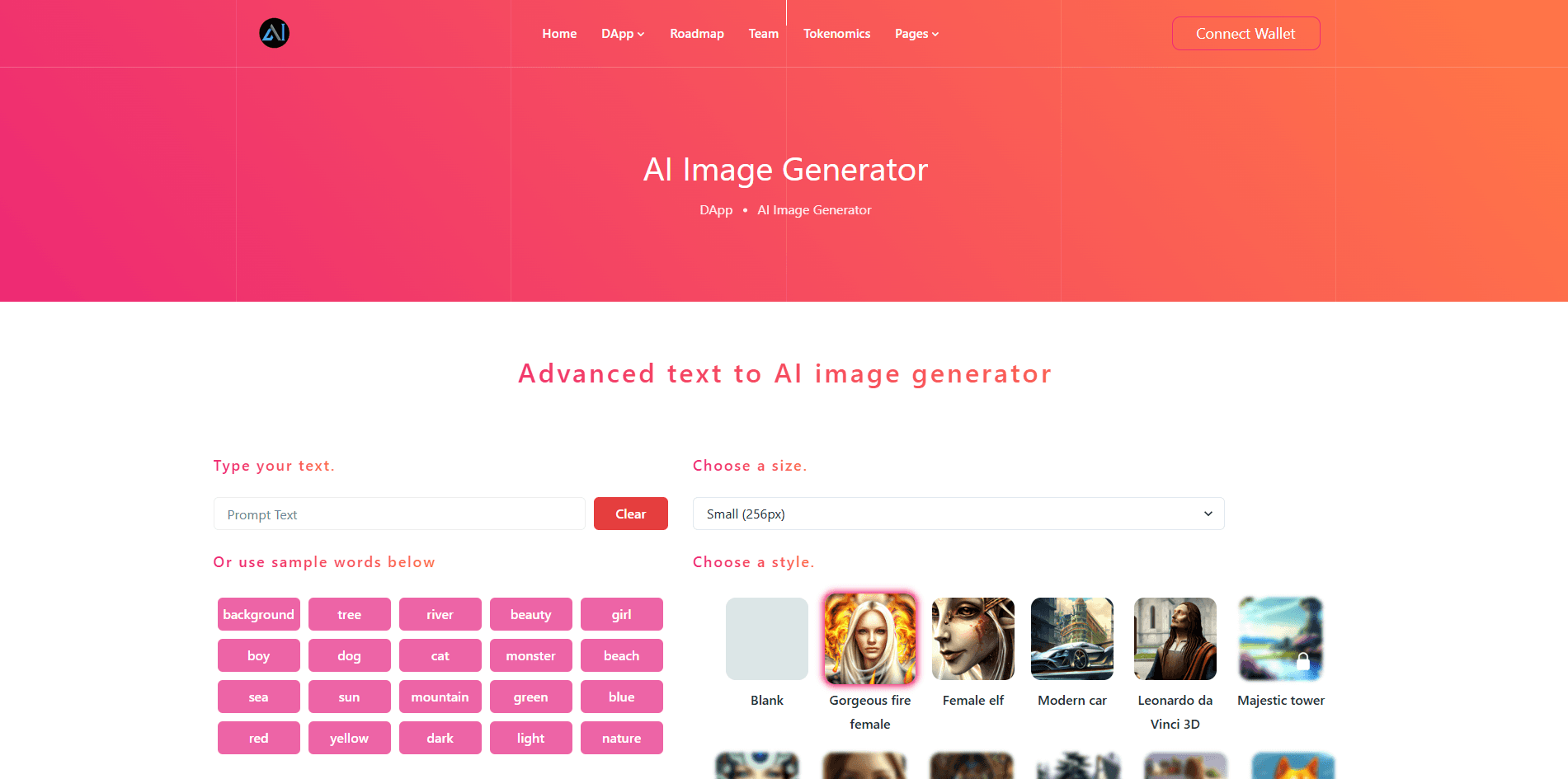 AI image generator with crypto payment